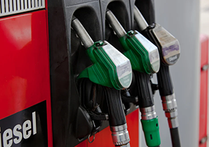 Close-up of hoses in a service station