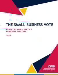 Cover page of the small business vote: Priorities for Alberta's municipal election 2025