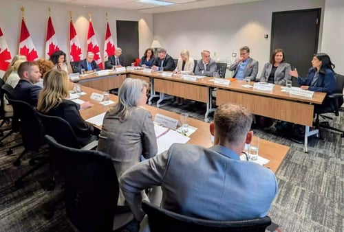 Corinne Pohlmann, Executive VP for Advocacy at the Budget 2025 Consultation Roundtable led by Minister of Finance and National Revenue, François Philippe Champagne on Tuesday, August 26, 2025