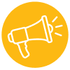 Megaphone icon symbolizing voice of SMEs in Canada to drive policy change