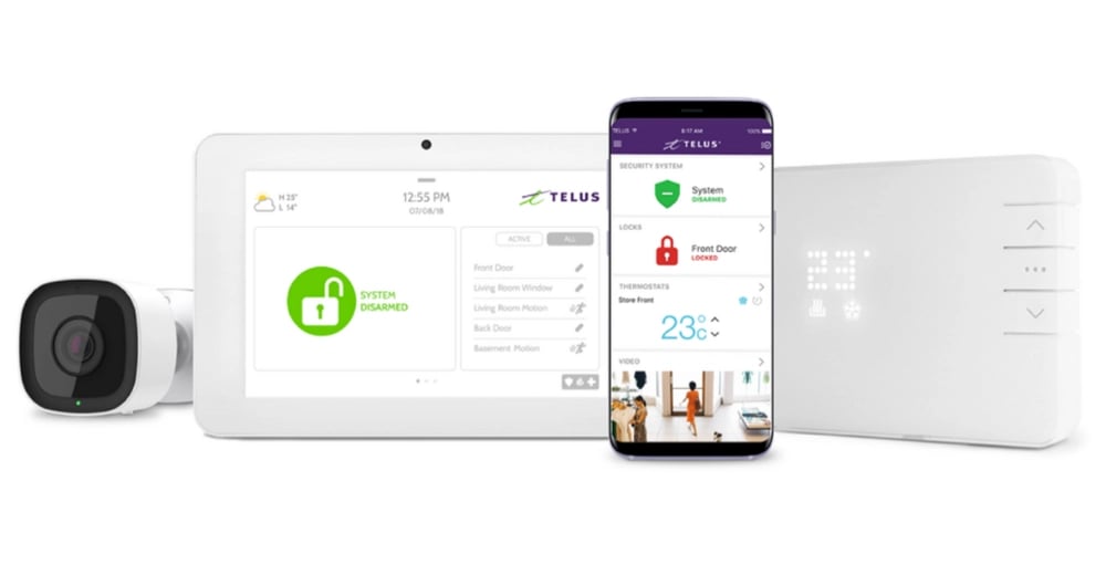Appareils associés aux offres de Surveillance, Protection ou Contrôle de Sécurité d’entreprise de TELUS pour les PME