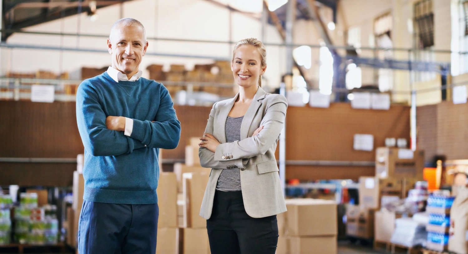 Two happy small business owners