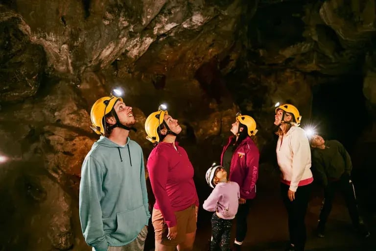 Family in a cave in Arbraska