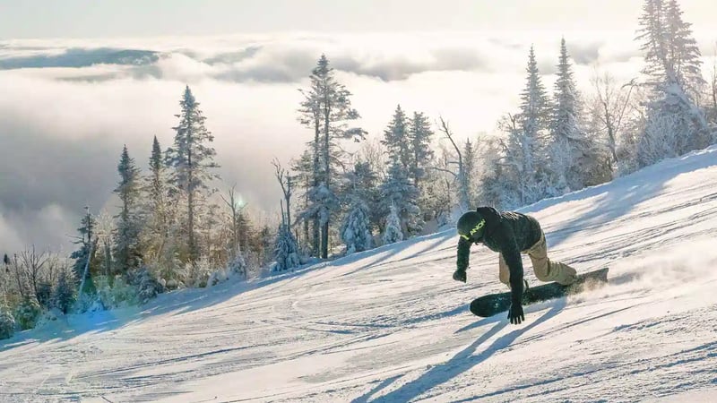 Small business owner skiing
