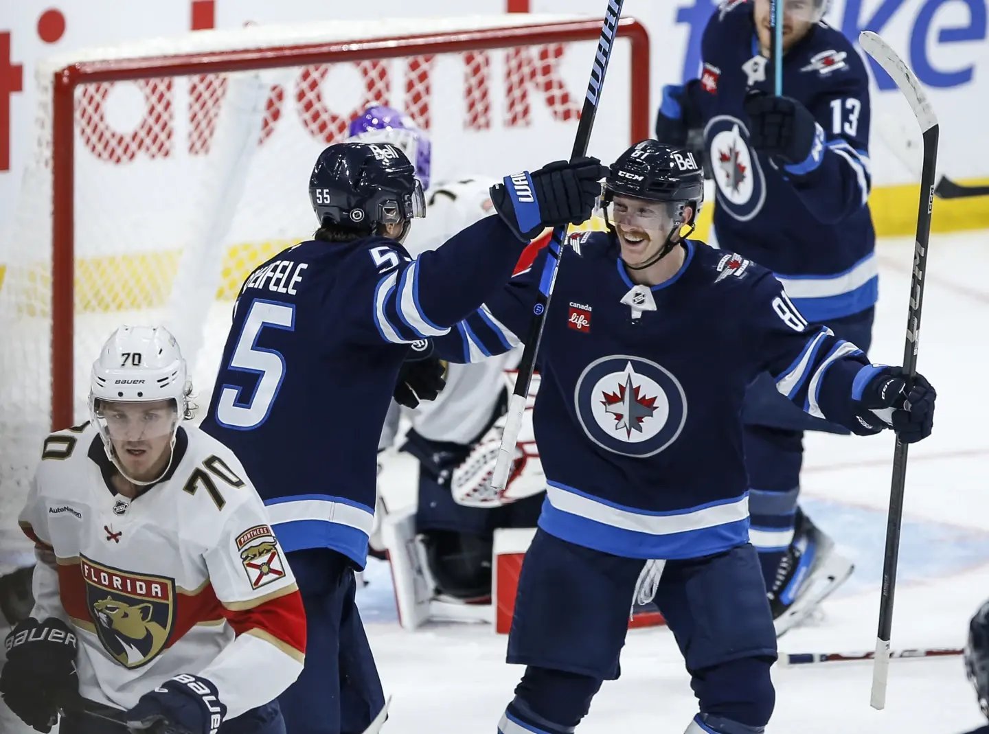 Players of the Winnipeg Jets team