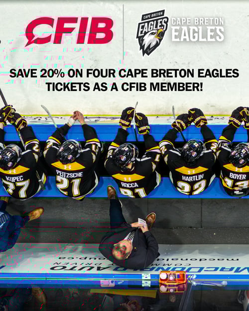 Save 20% on four Cape Breton Eagles tickets as a CFIB member!