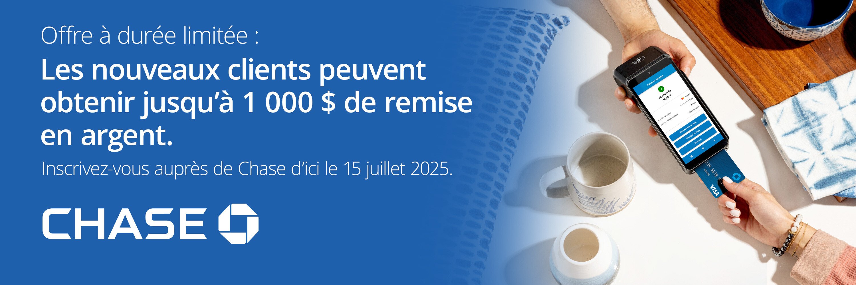 Offre à durée limitée : Les nouveaux clients peuvent obtenir jusqu'à 1 000$ de remise en argent