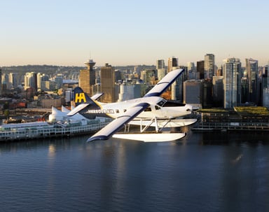 Otter over Downtown Vancouver Canada Place