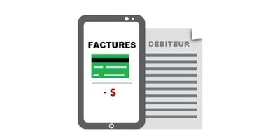 Les mots Factures et Débiteur sur un téléphone portable, représentant le fait que les PME portent une dette liée à la pandémie