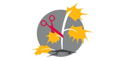 Dollar sign inside a circle with an arrow passing through the circle symbolizing the rising prices and costs for small business owners