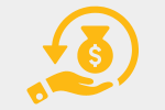 Icon symbolizing returning rebates