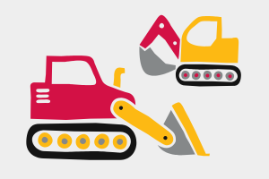 Icon showing construction machinery