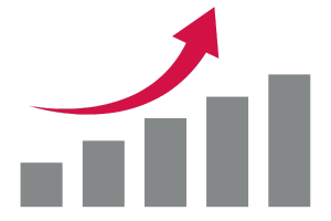 Bar chart with a downward arrow