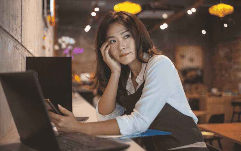 Small business owner in her store
