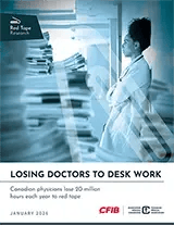 Losing doctors to desk work: Canadian physicians lose 20 million hours each year to red tape