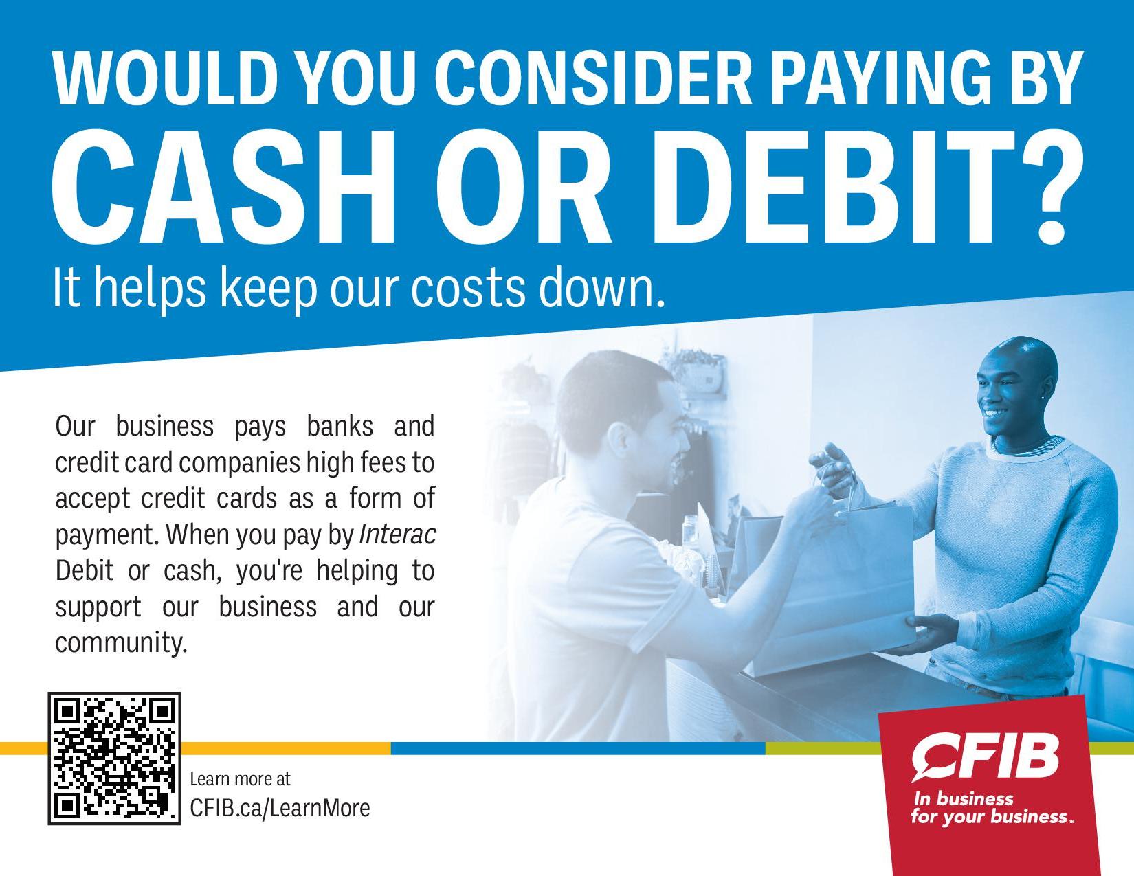 Consider Paying by Cash or Debit Poster