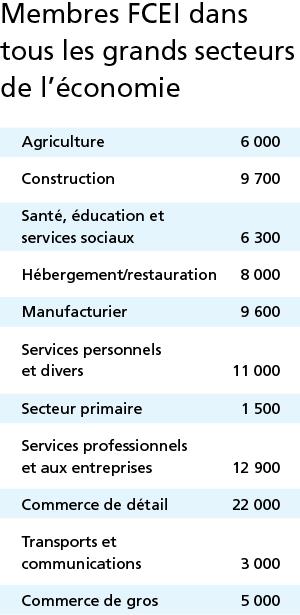 FCEI Profil des membres par secteur