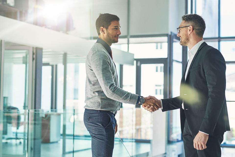 Two men shaking hands