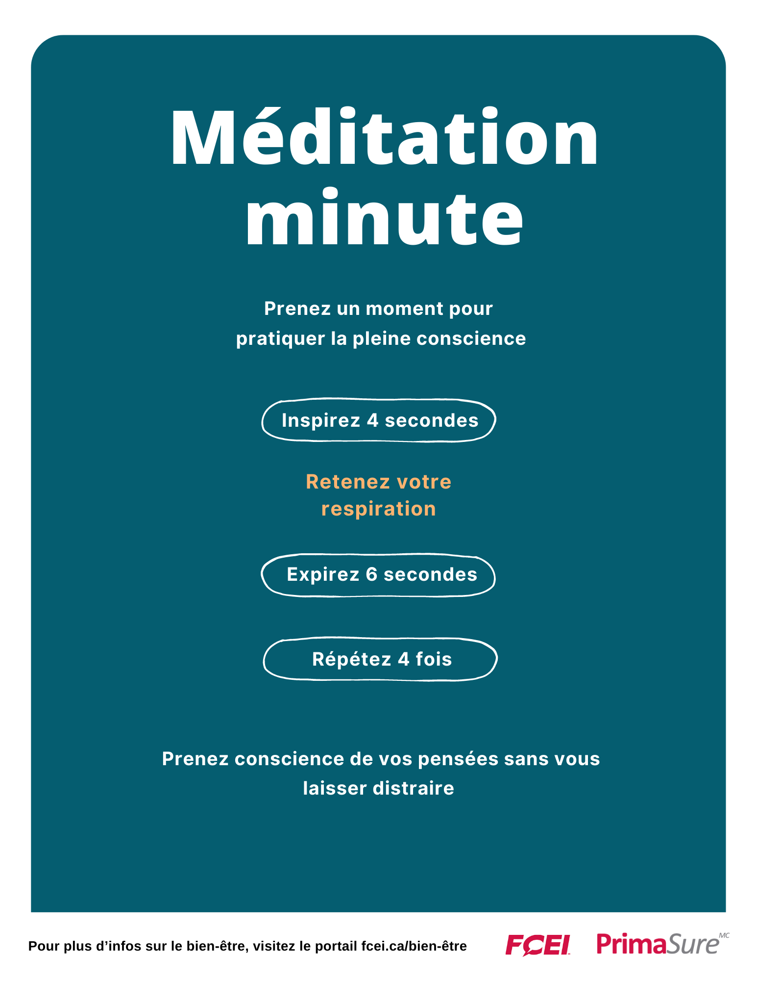 Méditation minute affiche