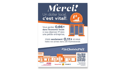 Merci! Un dollar local, c'est vital!