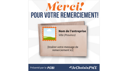 Merci pour votre remerciement