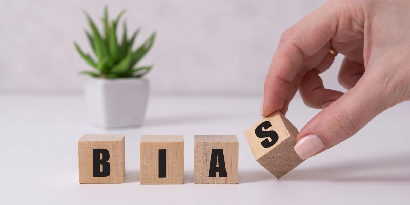 Bias spelt out on wood blocks