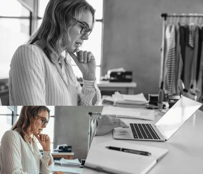 Small business owner working on her laptop