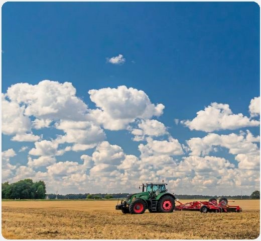 A small business owner on his tractor