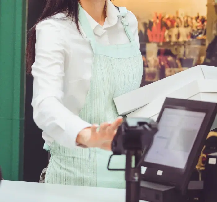 Small business owner in her store