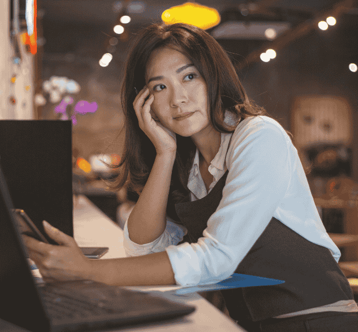 Small business owner in her store