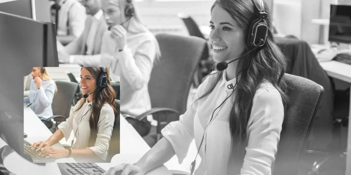 Customer service representative replying to calls