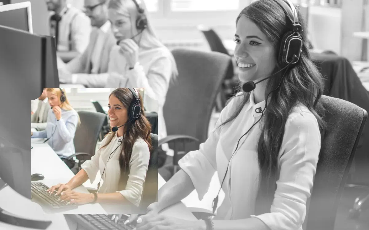 Représentant du service clientèle répondant aux appels des clients