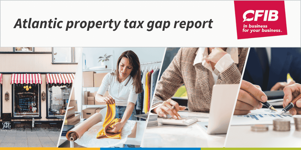 Atlantic property tax gap report with several scenes from lives of small business owners