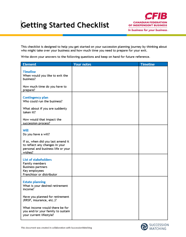 Getting Started Checklist